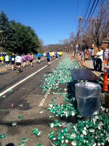 A sea of green cups at Mile 16 